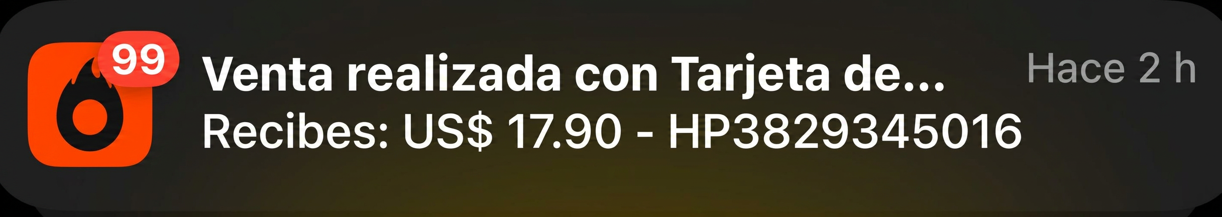 Notificación de venta